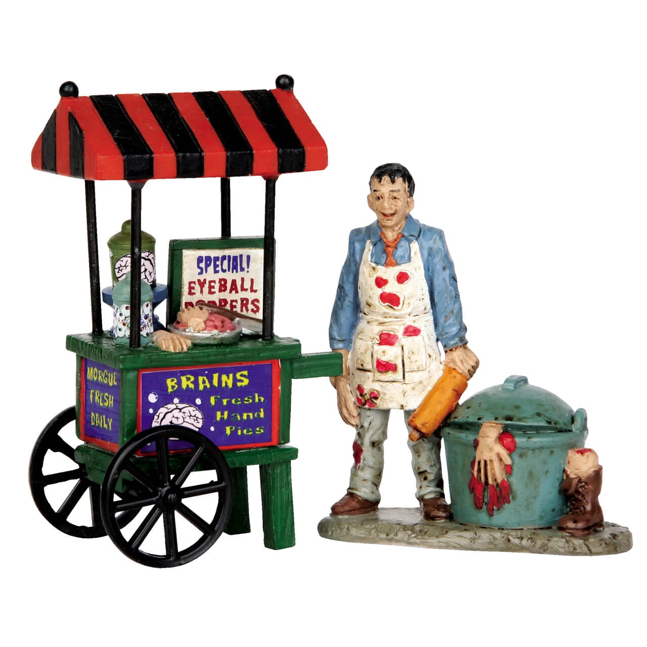 lemax-zombie-brains-foodcart-set-de-2-figurine-miniature-spooky-town image 1