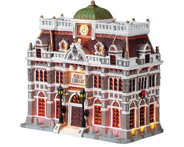 lemax-public-library-b-timent-miniature-de-collection-village image 1