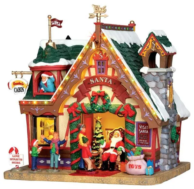 lemax-santa-s-cabin-chalet-lumineux-vail-village image 1