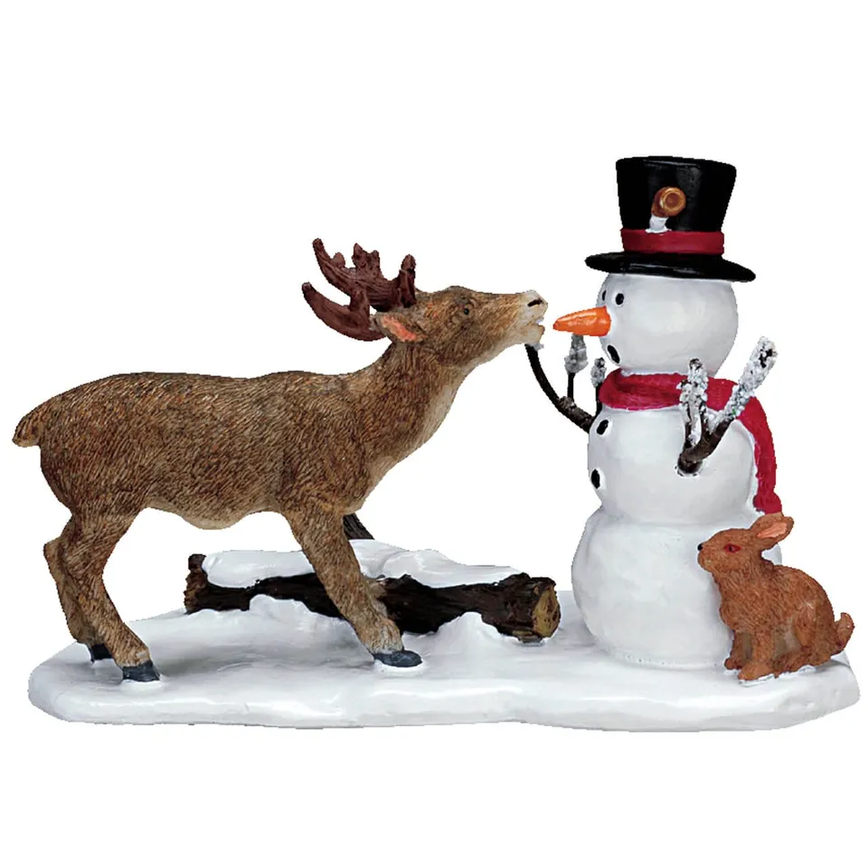 lemax-snack-time-bonhomme-de-neige-et-animaux-miniatures image 1