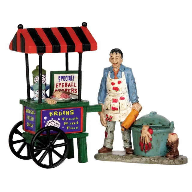 lemax-zombie-brains-foodcart-set-de-2-figurine-miniature-spooky-town image 1