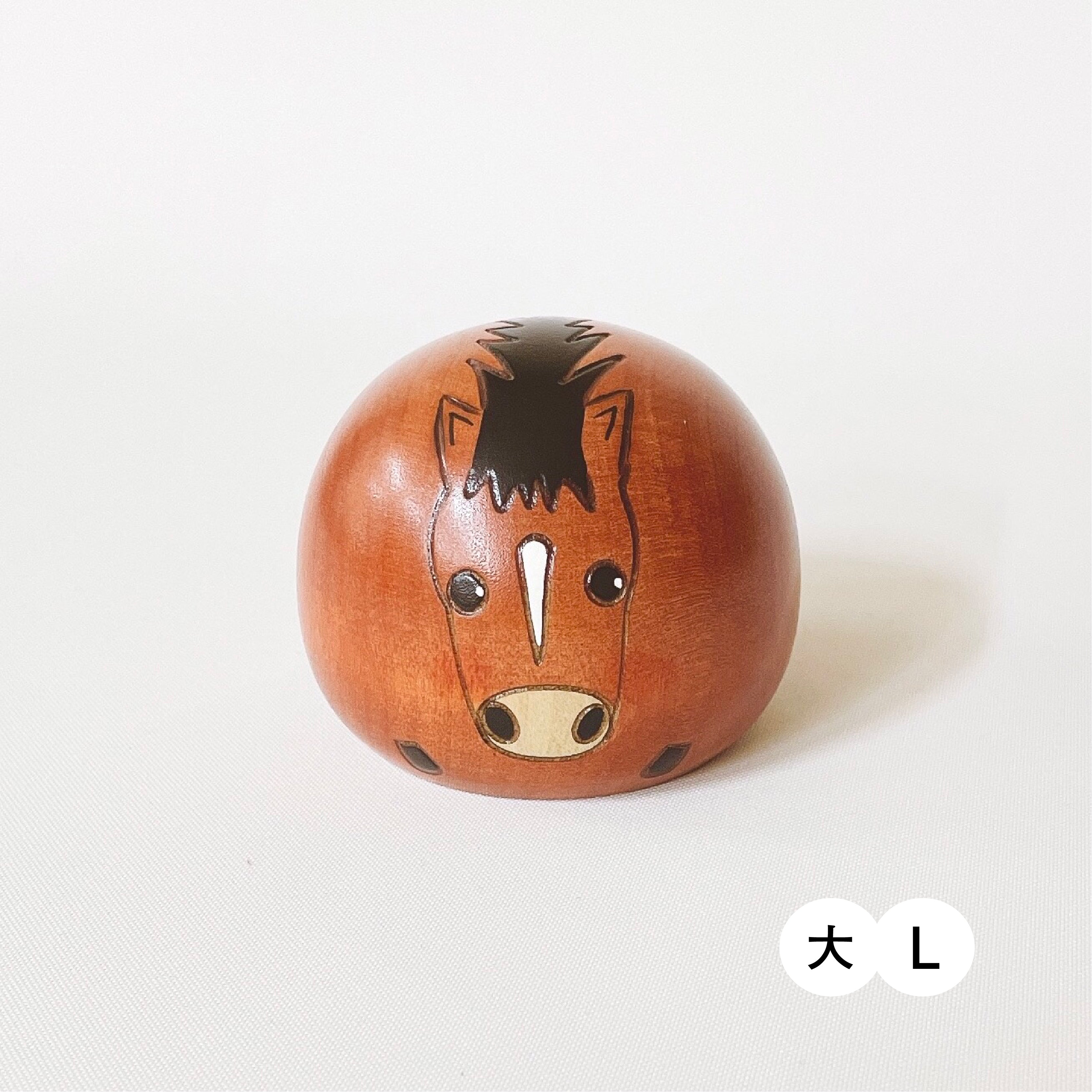 usaburo-kokeshi-yurakoro-cheval-figurine-culbuto-bois image 5