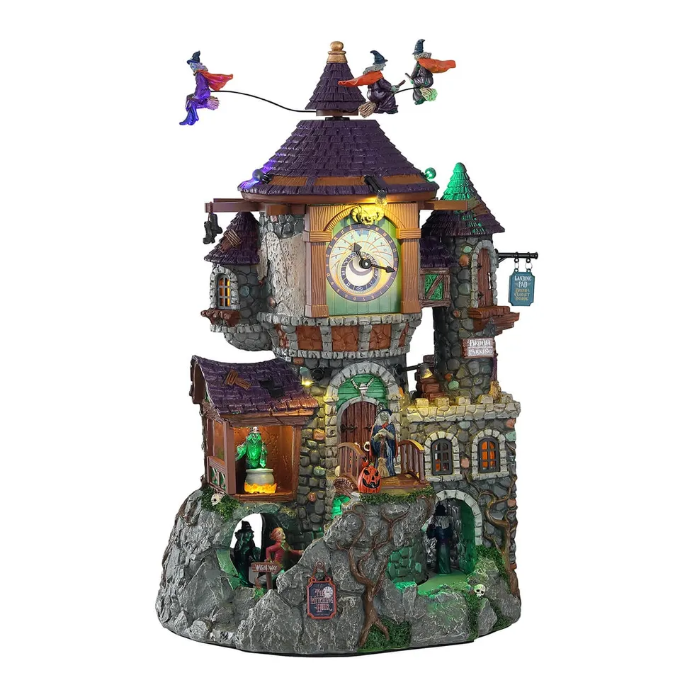 lemax-the-witching-hour-tour-horloge-sorci-res-spooky-town image 1