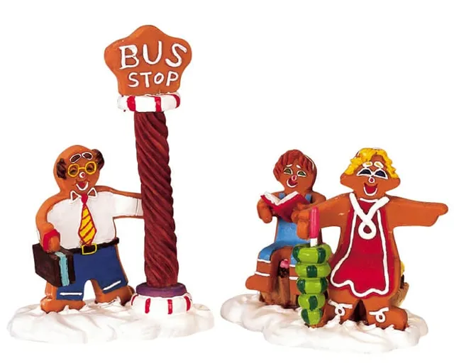 lemax-bus-stop-figurine-sugar-n-spice-village image 1