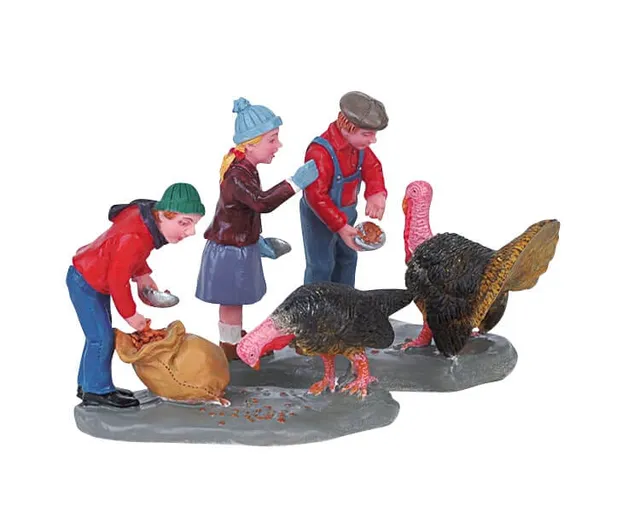 lemax-turkey-pen-enclos-dindes-figurine-miniature-ferme image 1
