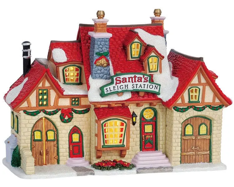 lemax-santa-s-sleigh-station-d-cor-miniature-village-de-no-l image 1