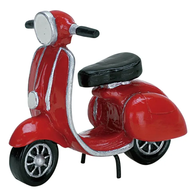 lemax-red-moped-figurine-miniature-mobylette-rouge-pour-village image 1