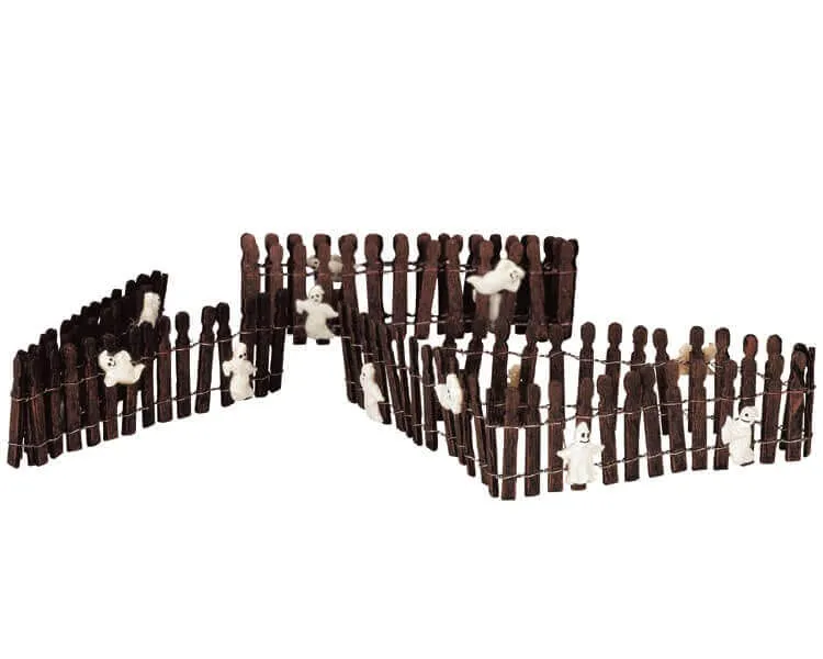 lemax-ghostie-wire-wooden-fence-cl-ture-miniature-spooky-town image 1