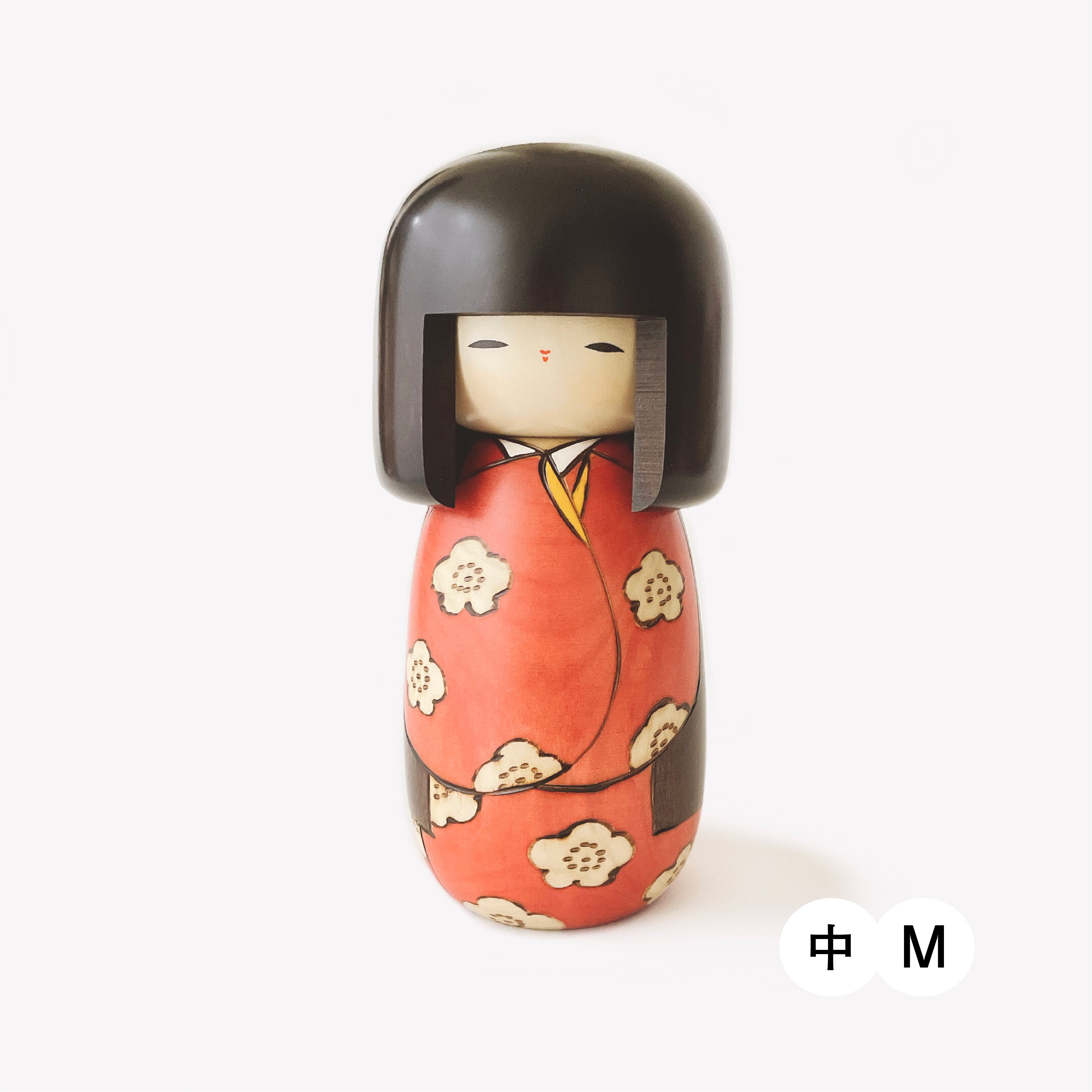 usaburo-kokeshi-k-jitsu-red-s-poup-e-miniature-artisanale-130-mm image 4