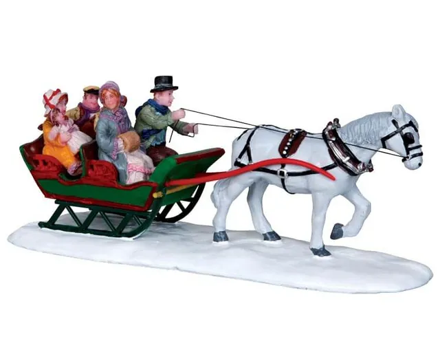 lemax-family-sleigh-ride-figurine-miniature-tra-neau-en-famille image 1