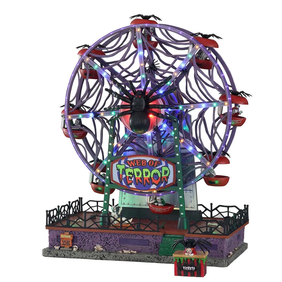 lemax-web-of-terror-ferris-wheel-grande-roue-hant-e-spooky-town image 1