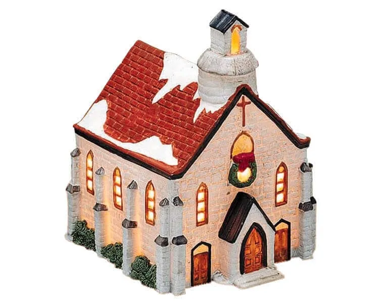 lemax-stone-chapel-chapelle-miniature-lumineuse image 1