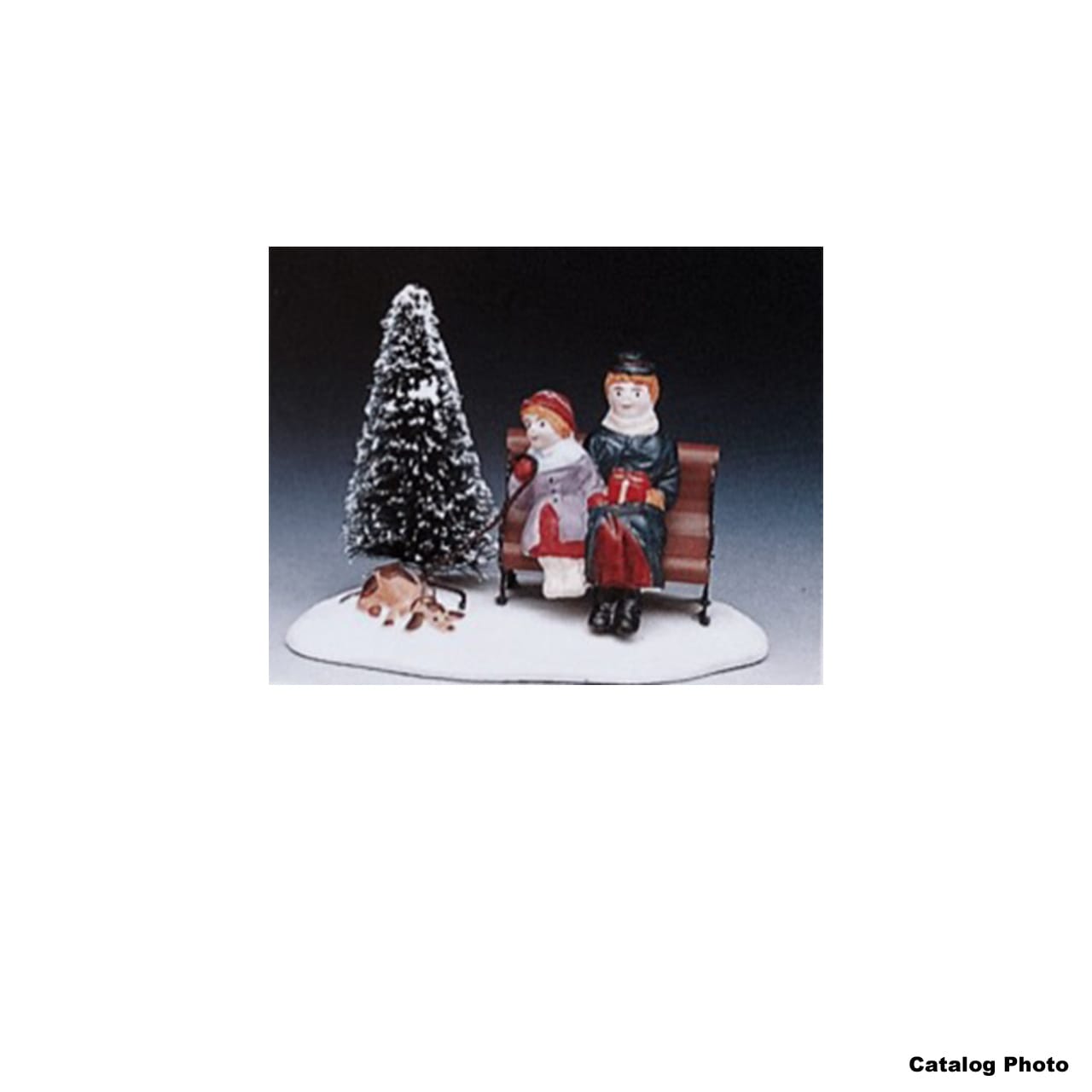 lemax-park-bench-people-figurine-miniature-banc-public image 1