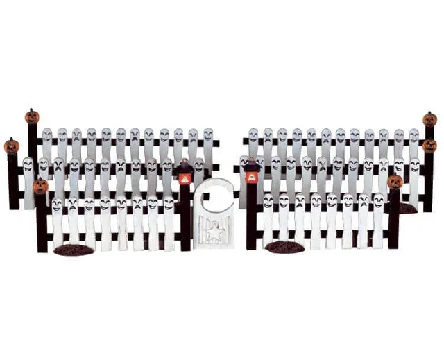 lemax-ghostie-picket-fence-w-gate-cl-ture-miniature-halloween-spooky-town image 1