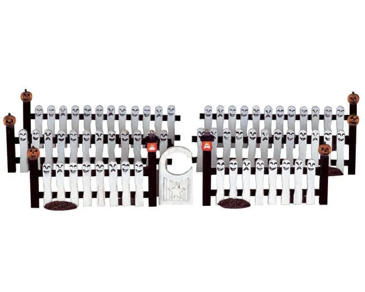 lemax-ghostie-picket-fence-w-gate-cl-ture-miniature-halloween-spooky-town image 1