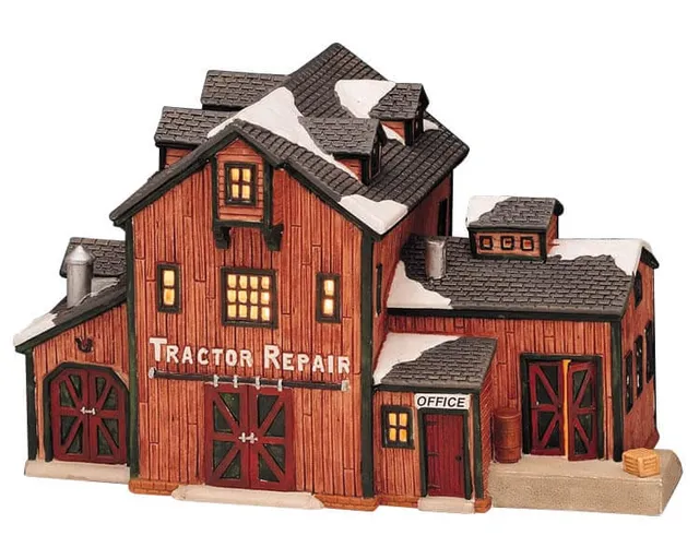 lemax-tractor-repair-shed-atelier-tracteur-miniature-rural image 1