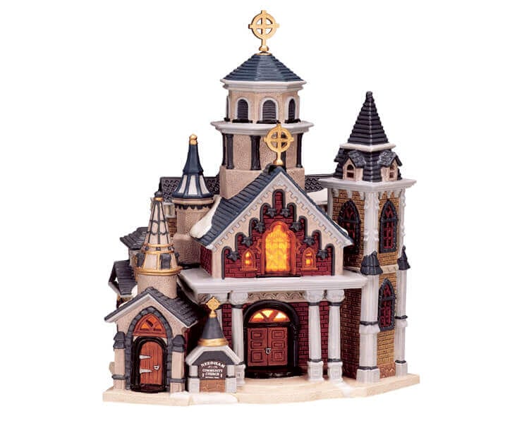 lemax-needham-community-church-b-timent-miniature-lumineux image 2