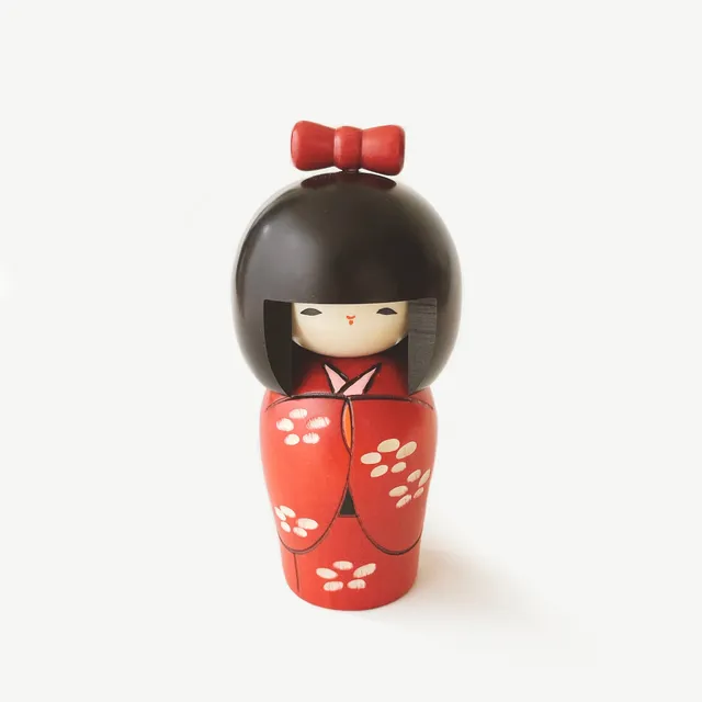 usaburo-kokeshi-tsubomi-bud-yura-koro-yurakoro-14-5-cm-bois-mizuki-rouge image 1