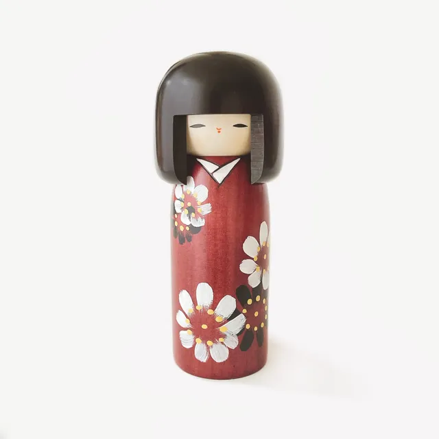 usaburo-kokeshi-hana-guruma-poupee-kokeshi-artisanale-19-cm image 1