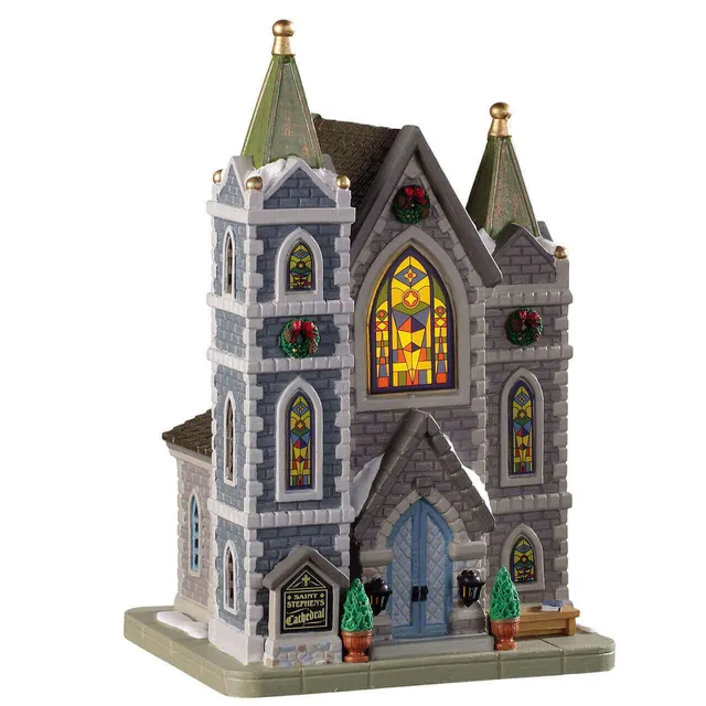 lemax-st-stephen-s-cathedral-glise-lumineuse-village-miniature image 1