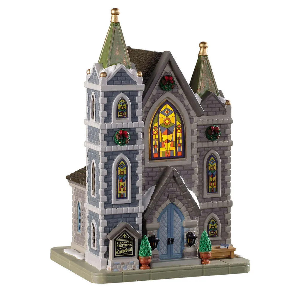 lemax-st-stephen-s-cathedral-glise-lumineuse-village-miniature image 1