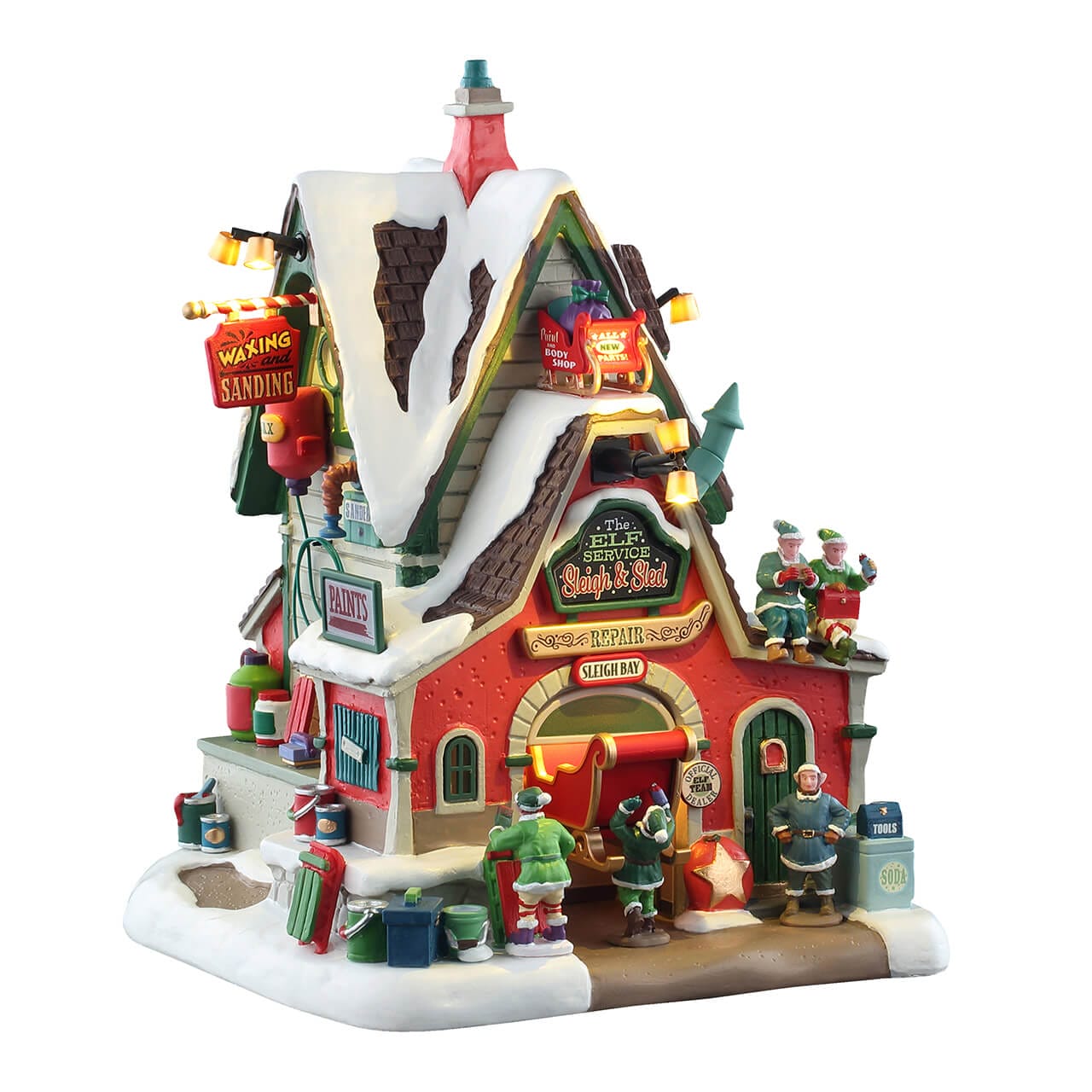 lemax-the-elf-service-sleigh-sled-repair-atelier-lutins image 1
