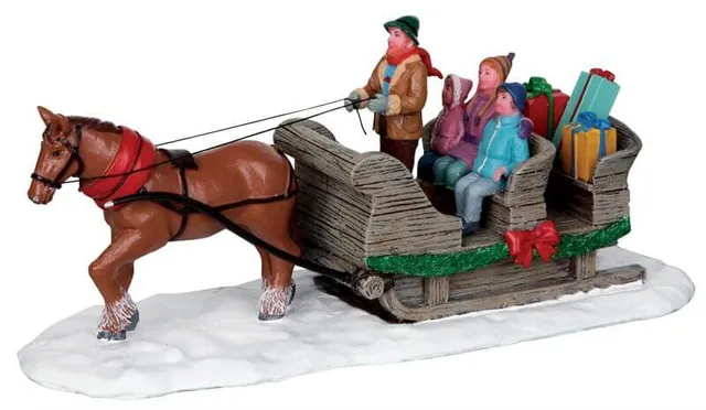 lemax-sleigh-ride-figurine-tra-neau-miniature-hiver image 1