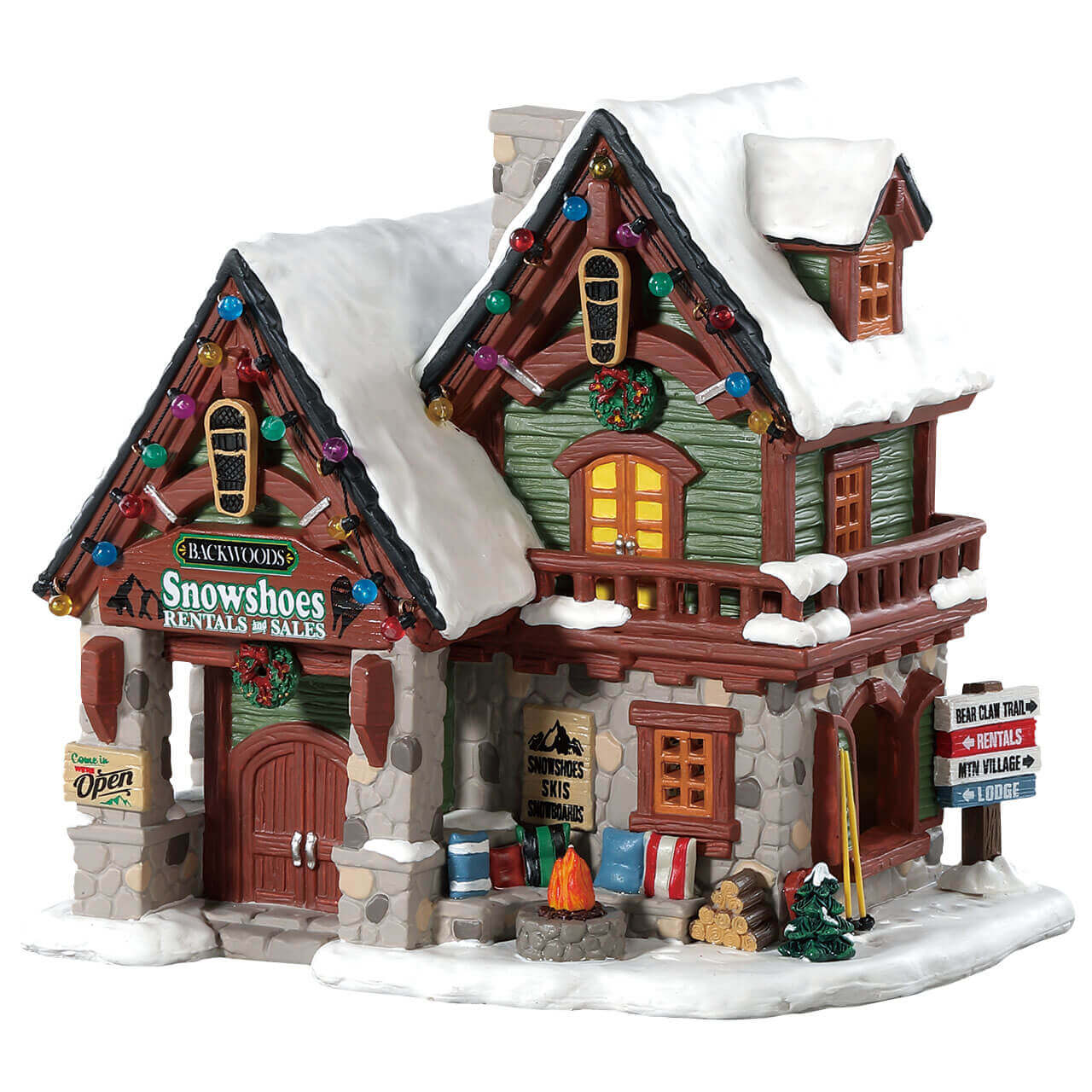 lemax-backwoods-snowshoe-rental-shop-maison-lumineuse-de-no-l image 4