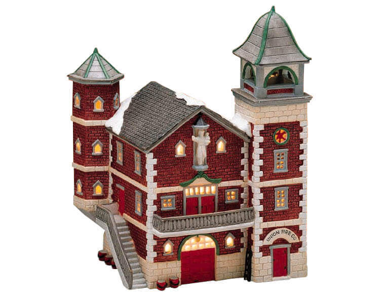lemax-union-fire-co-caserne-de-pompiers-miniature-lumineuse image 2