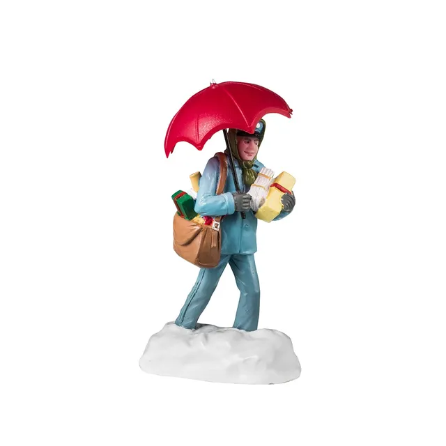 lemax-snowy-delivery-figurine-facteur-sous-la-neige-vail-village image 1