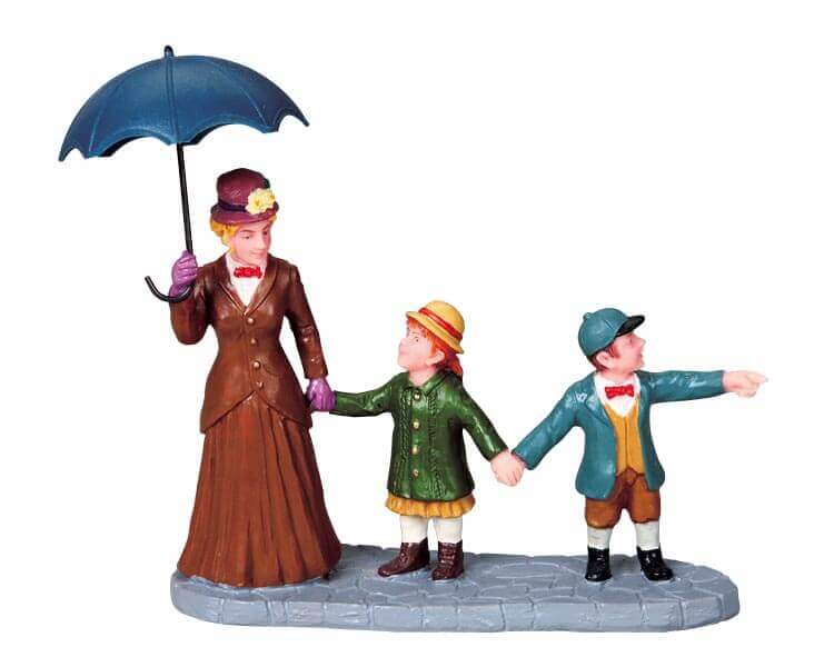 lemax-walking-nanny-figurine-miniature-de-rue image 1