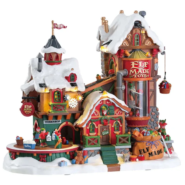 lemax-elf-made-toy-factory-fabrique-de-jouets-des-elfes image 1