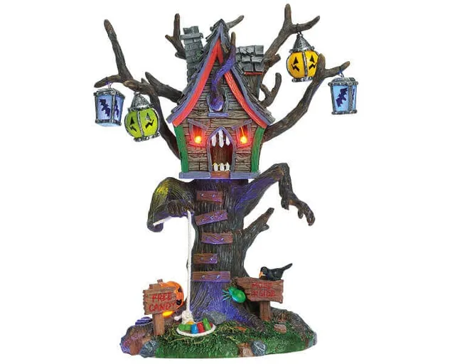 lemax-hungry-tree-house-cabane-hant-e-miniature-spooky-town image 1