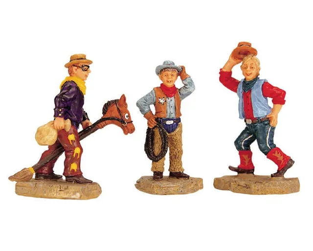 lemax-three-cowboys-figurine-miniature-spooky-town image 1