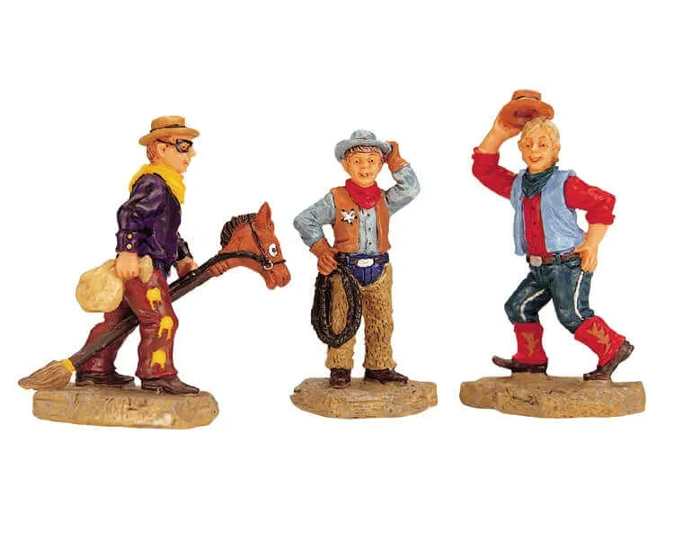 lemax-three-cowboys-figurine-miniature-spooky-town image 1