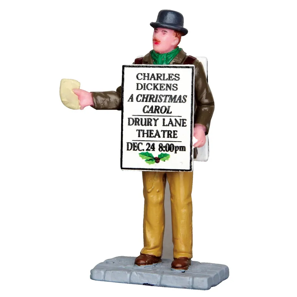 lemax-sandwich-board-man-caddington-figurine-homme-sandwich-publicitaire image 1