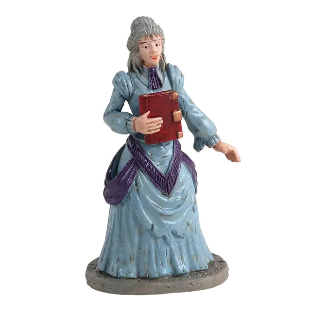 lemax-miss-terry-the-bookstore-owner-figurine-spooky-town image 1