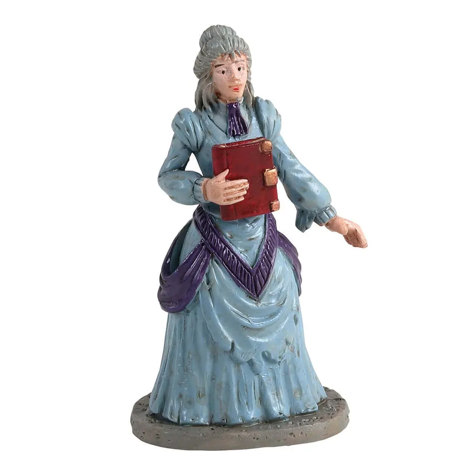 lemax-miss-terry-the-bookstore-owner-figurine-spooky-town image 1
