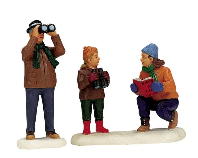 lemax-bird-watching-family-figurine-miniature-famille-ornithologues image 1