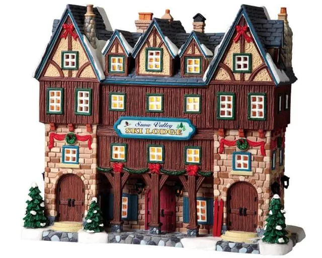 lemax-snow-valley-ski-lodge-chalet-de-ski-miniature-pour-village-de-no-l image 1