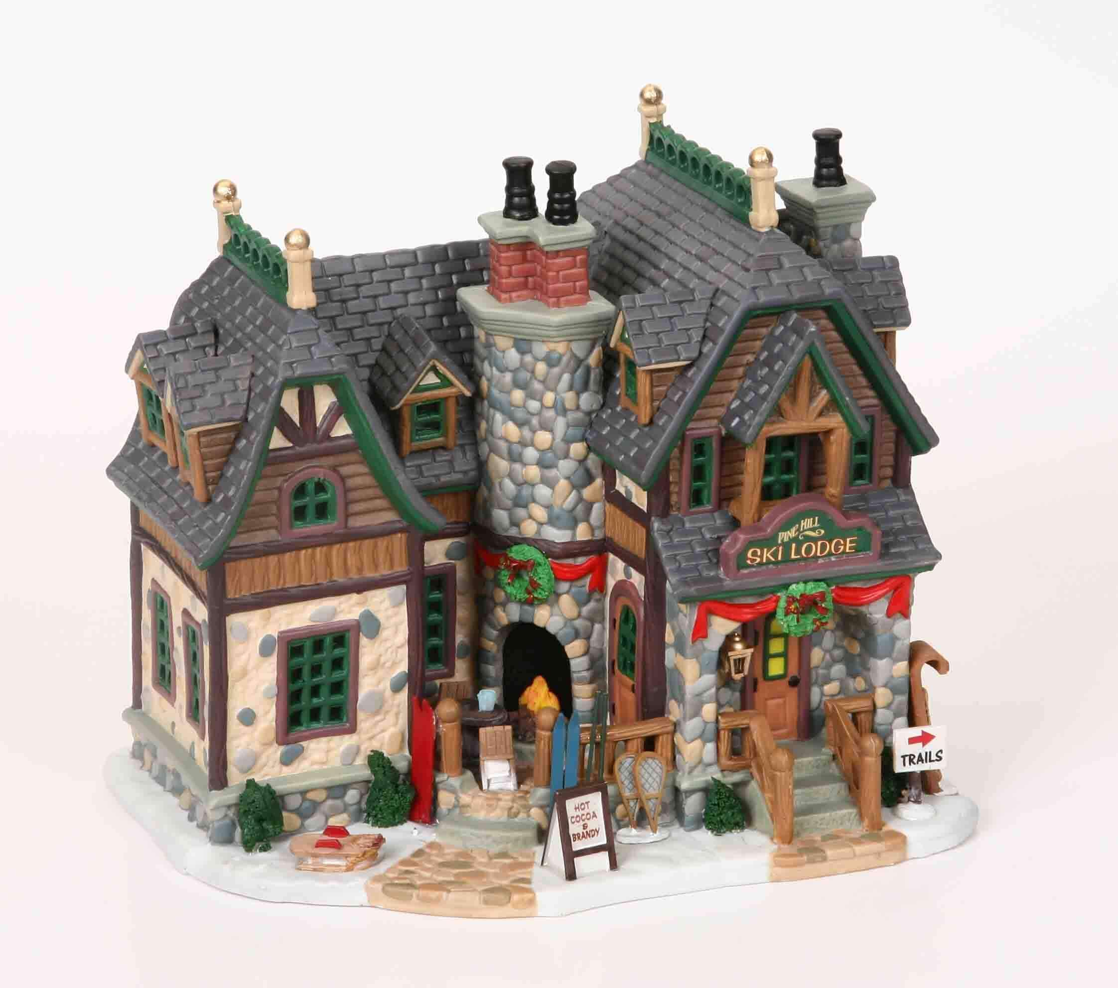 lemax-pine-hill-ski-lodge-chalet-de-ski-miniature image 2