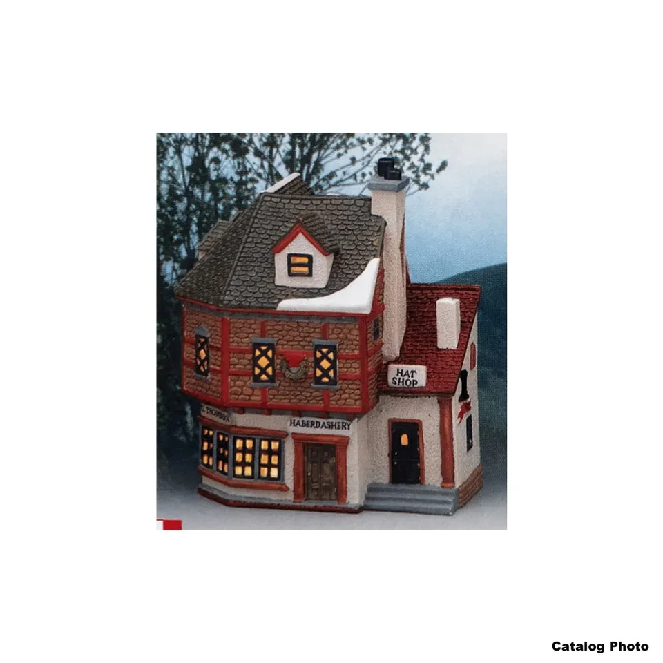 lemax-greg-s-haberdashery-hat-shoppe-boutique-miniature-lumineuse image 1