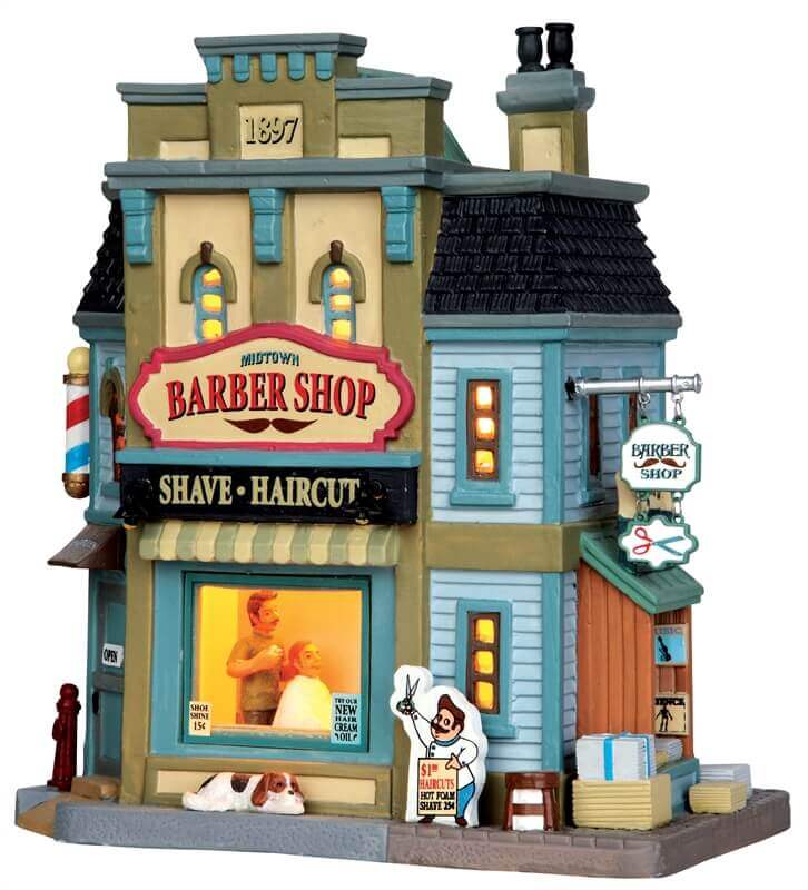 lemax-midtown-barber-shop-boutique-miniature-de-collection image 1