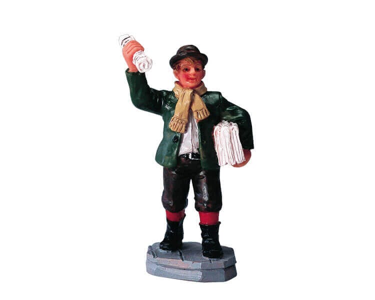 lemax-paper-boy-figurine-miniature-livreur-de-journaux image 1