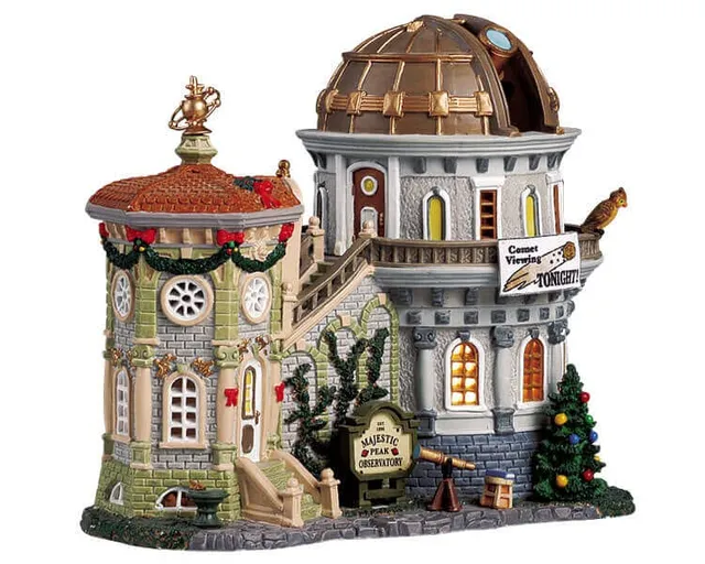 lemax-majestic-peak-observatory-observatoire-miniature-de-village-de-no-l image 1
