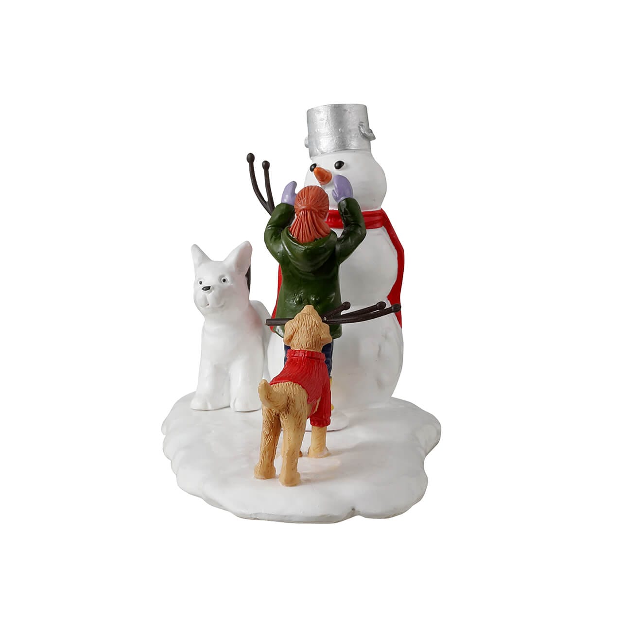 lemax-doggone-winter-fun-figurine-miniature-fillette-et-bonhomme-de-neige image 3