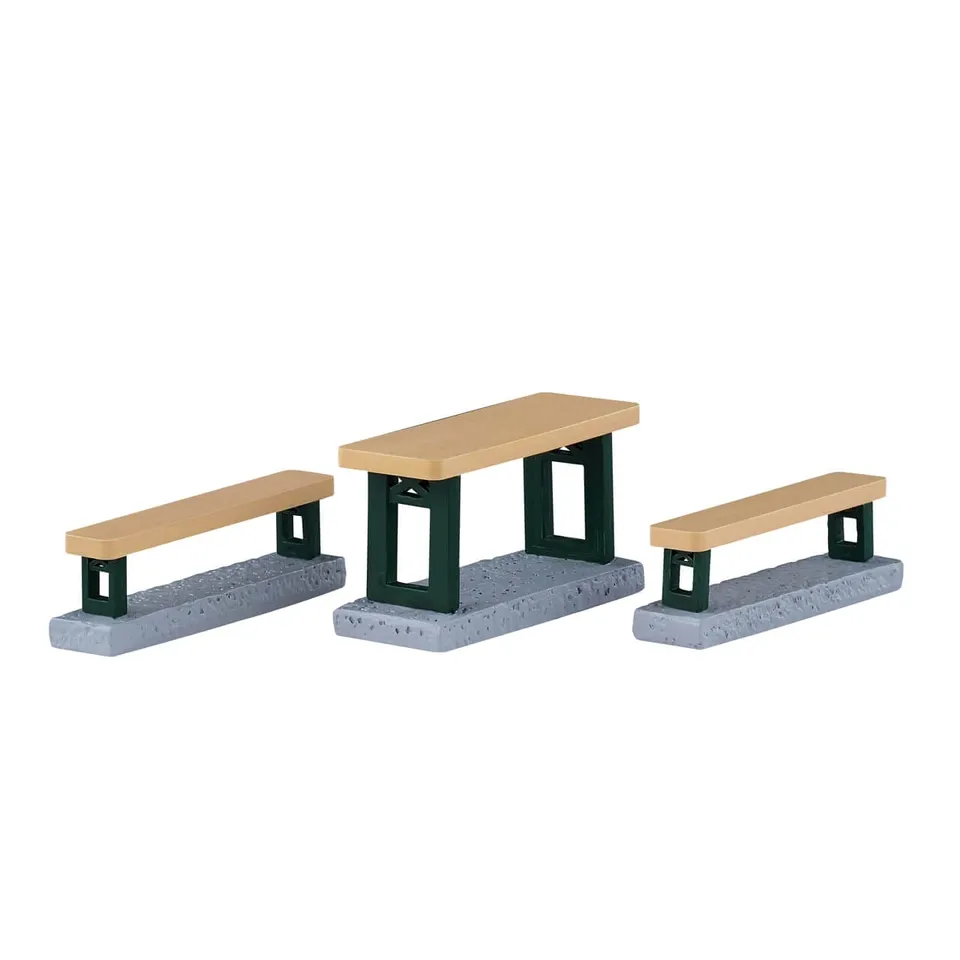 lemax-picnic-benches-tables-de-pique-nique-miniatures image 1