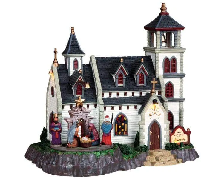 lemax-church-of-the-nativity-glise-miniature-illumin-e image 1