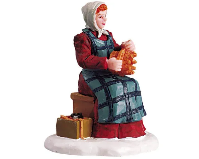 lemax-basket-weaving-figurine-miniature-artisanale-de-collection image 1