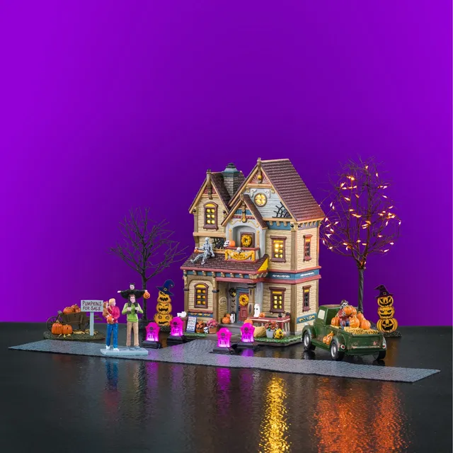 lemax-halloween-at-the-wilsons-set-maison-hant-e-spooky-town-compl-te image 1